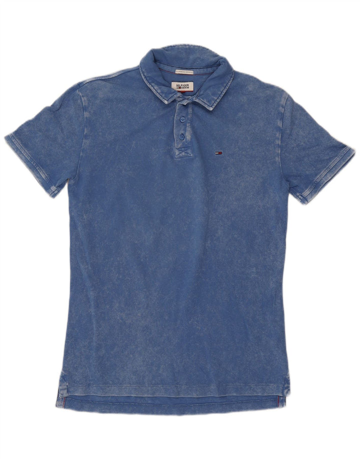 Tricou polo Tommy Hilfiger pentru bărbați, bumbac albastru mediu