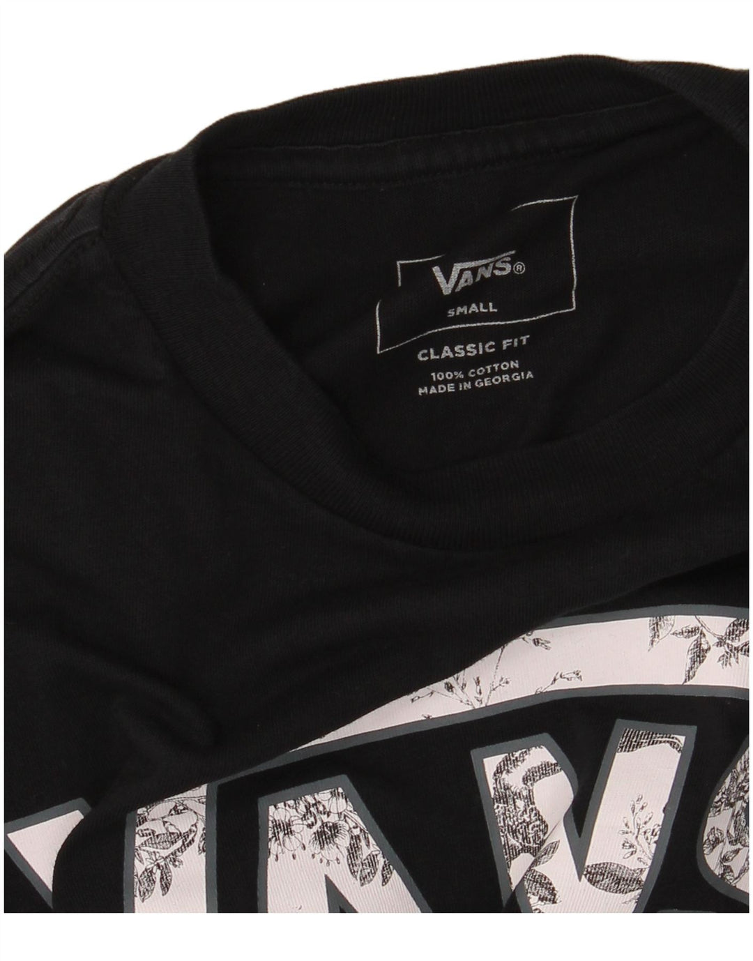 Vans Mens Classic Fit Graphic Top cu mânecă lungă, mic, negru, bumbac