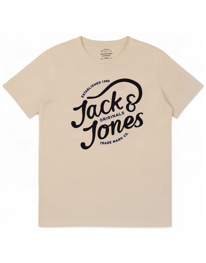 Tricou cu grafic Jack & Jones pentru bărbați Top mediu din bumbac alb