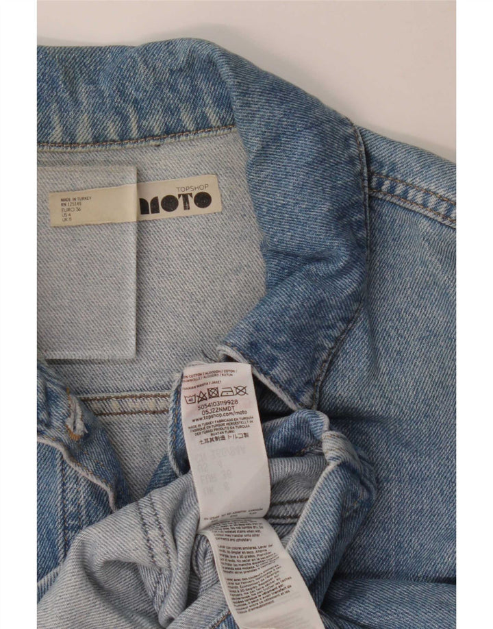 Topshop Jachetă de blugi pentru femei UK 8 Small Blue Bumbac