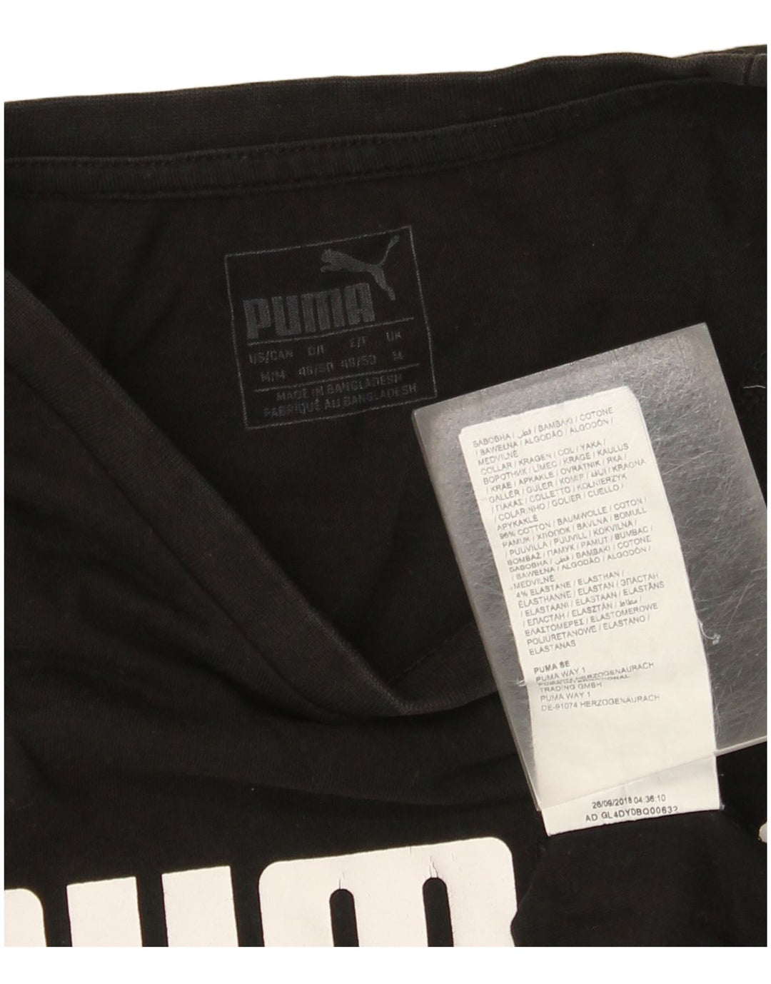 Tricou grafic Puma pentru bărbați Top mediu negru bumbac