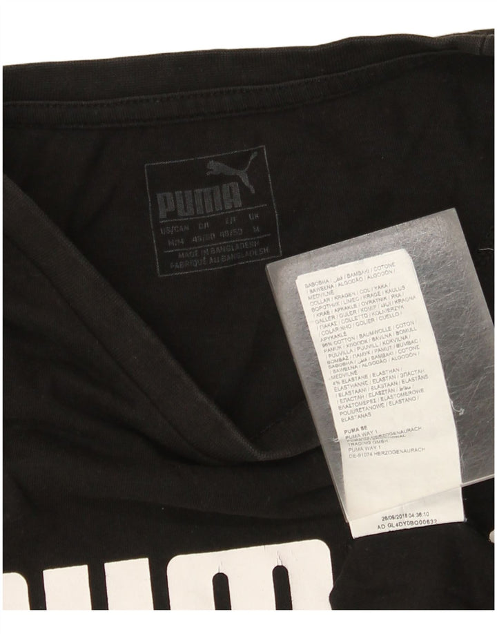 Tricou grafic Puma pentru bărbați Top mediu negru bumbac