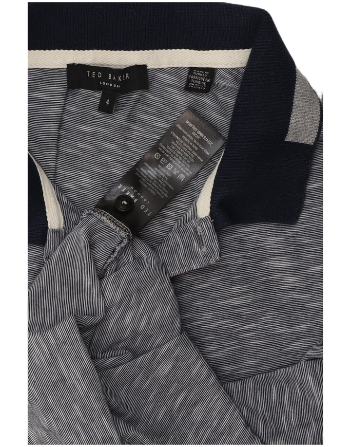 Tricou polo pentru bărbați Ted Baker Mărimea 4 mare, albastru marine, bumbac cu pete