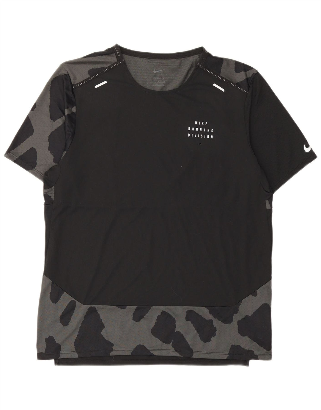 Tricou Nike Dri Fit pentru bărbați Top mare, negru, din poliester de camuflaj