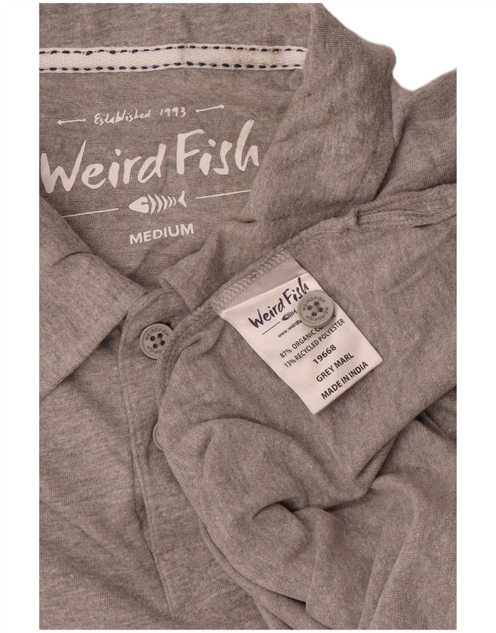 Tricou polo pentru bărbați Weird Fish, bumbac gri mediu