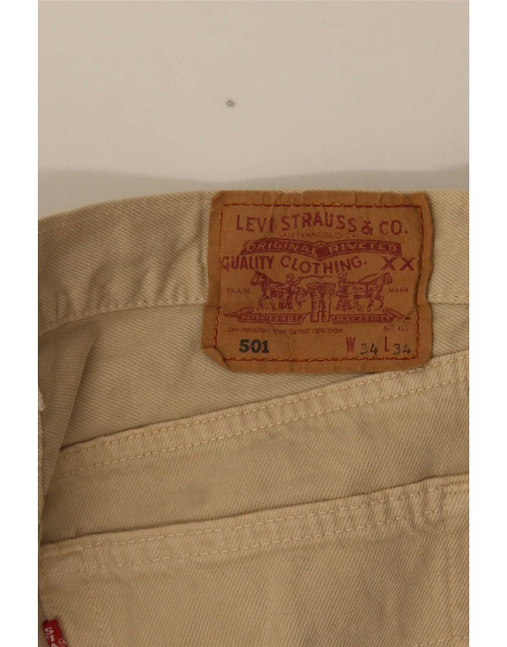 Blugi drepti pentru bărbați Levi's 501 W34 L29 bej