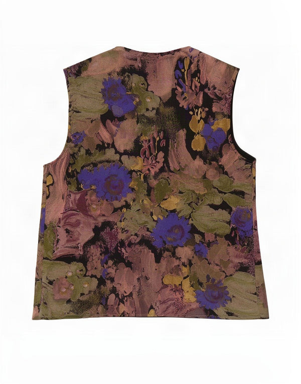 Vestă vintage pentru femei OPEN UK 16, mare, multicoloră, florală