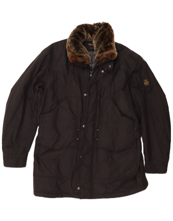 Jachetă Windbreaker pentru bărbați, cu ajustare normală, Marea Britanie 44 2XL, nailon negru