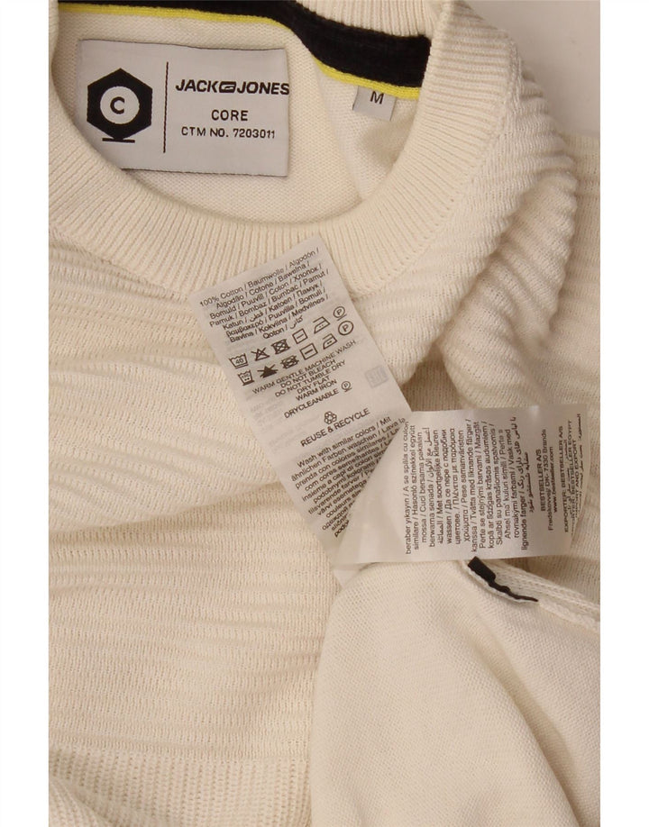 JACK & JONES Pulover pentru bărbați Core Crew Deck Jumper Bumbac alb cadru mediu
