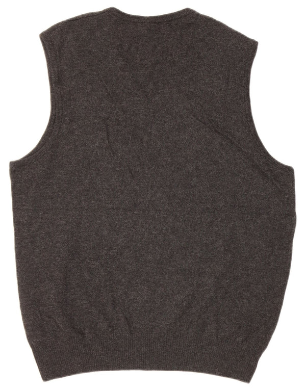 Joop Mens Vest Tank Top IT 48 Medium Black Fleated Virgin Wool