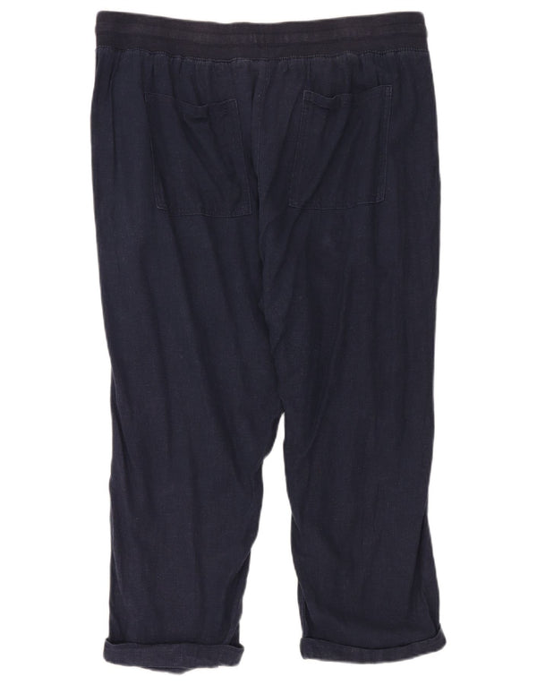 Pantaloni tăiați pentru femei M&Co UK 18 XL W38 L24 Bleumarin In