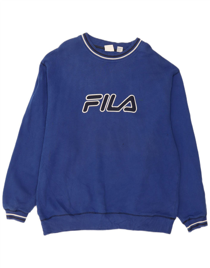 Pulover cu grafic pentru bărbați FILA, 2XL, bumbac, albastru