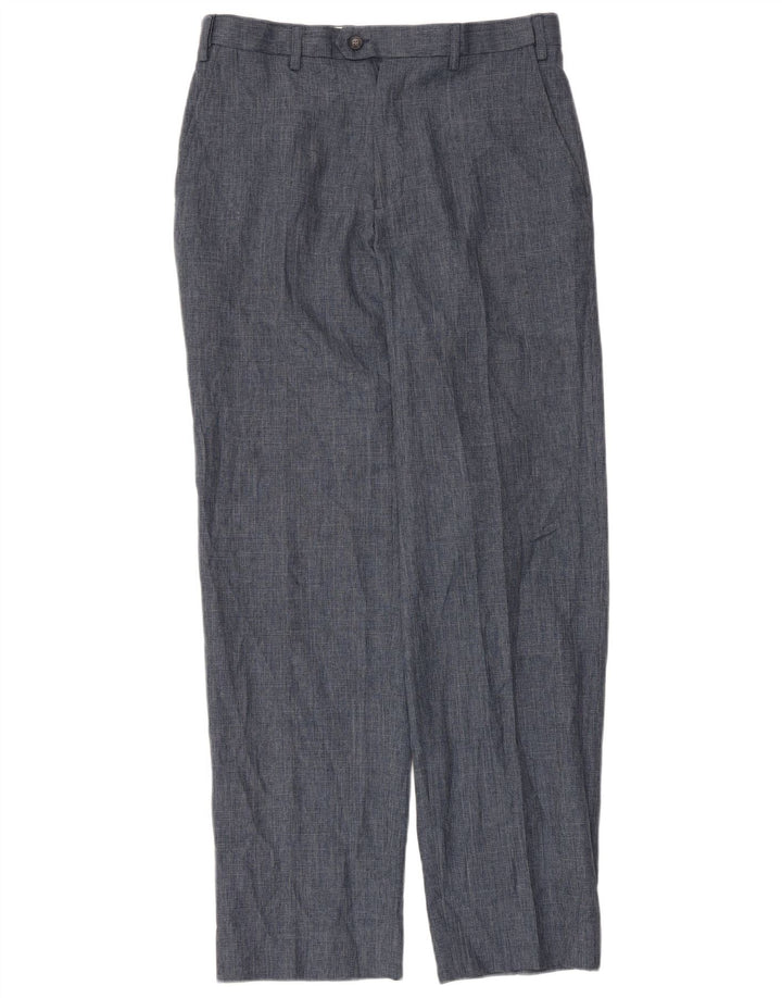Pantaloni de costum pentru bărbați Marks & Spencer, cu ajustare normală, L32 L33, poliester albastru