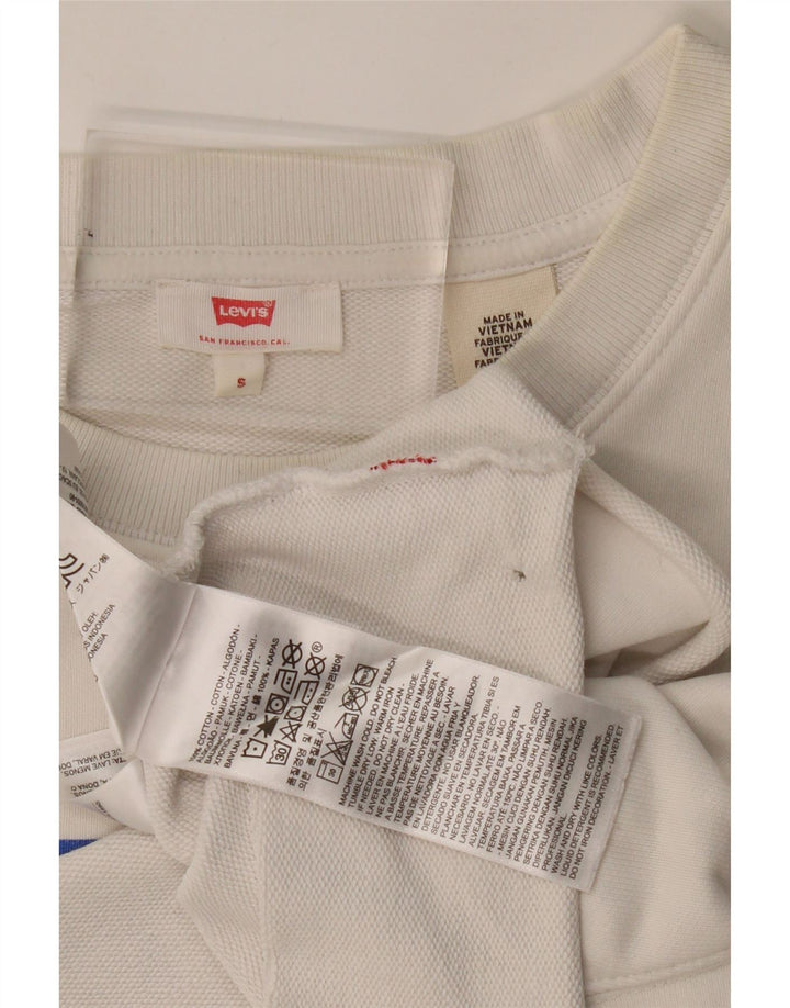 Pulover pentru femei Levi's Oversized Graphic Crop Pulover UK 10 Small White