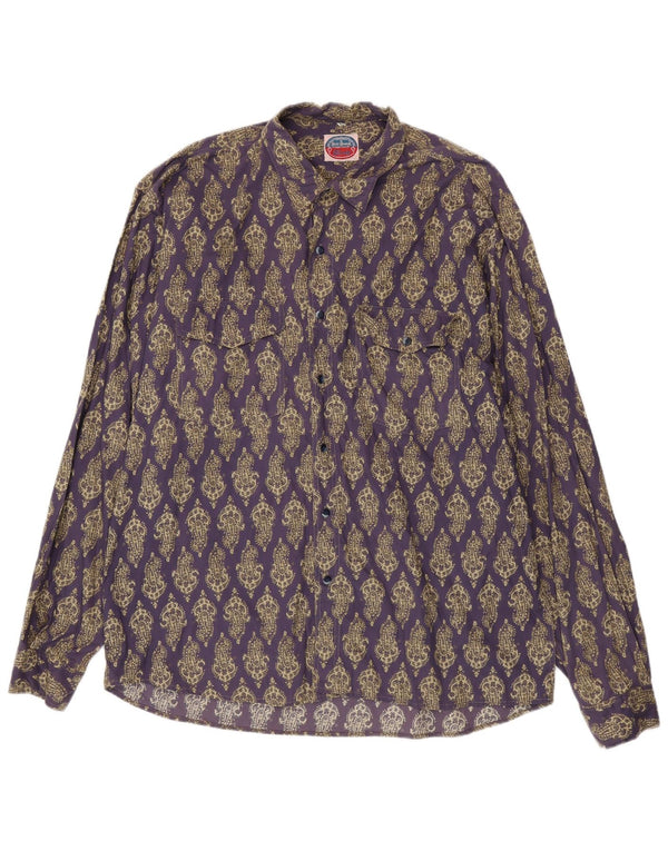 Cămașă Vintage pentru bărbați, 2XL, mov, bumbac Paisley