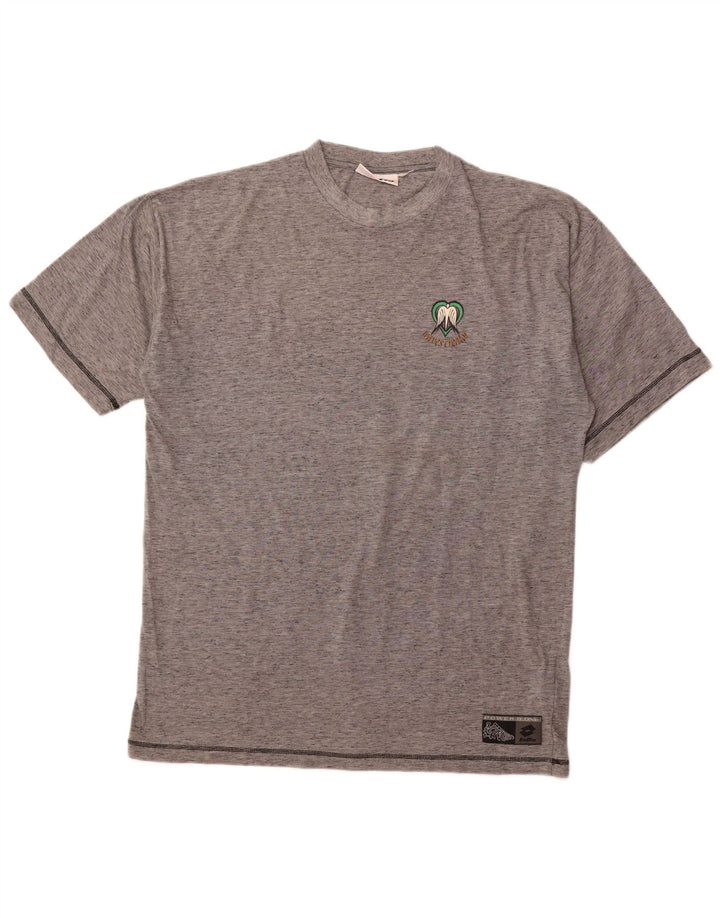 Tricou grafic pentru bărbați LOTTO Top UK 44/46 2XL Gri poliester cu pete