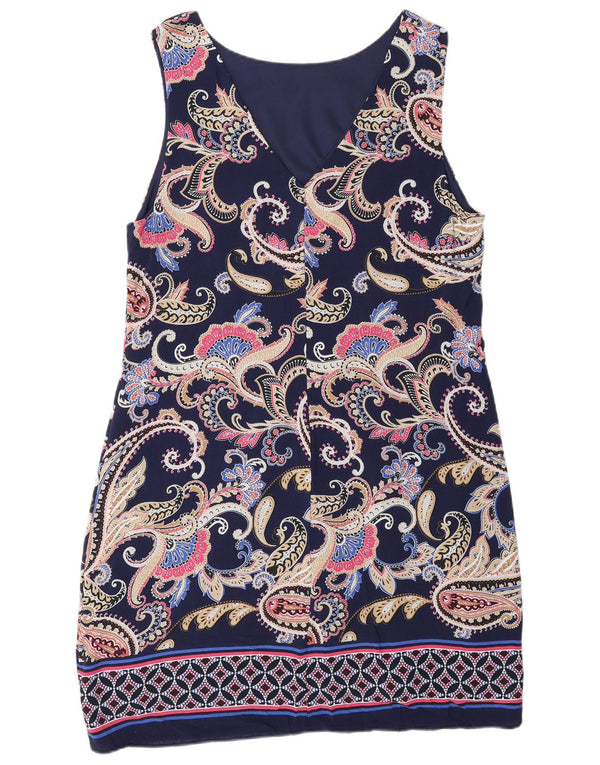 Wallis Rochie fără mâneci pentru femei UK 14 Medium Bleumarin Paisley