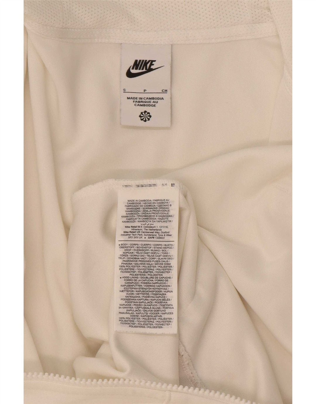 Pulover Nike pentru bărbați, cu fermoar, cu capotă, mic, alb, din poliester