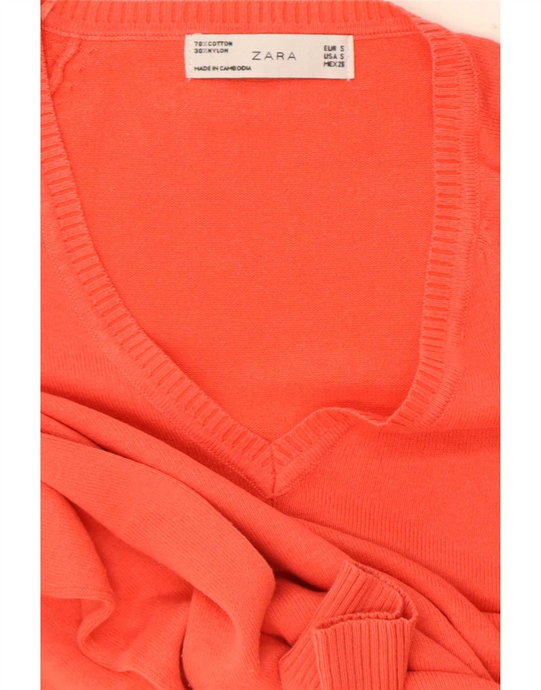 Pulover cu decolteu în V Zara pentru femei UK 10 Small Red