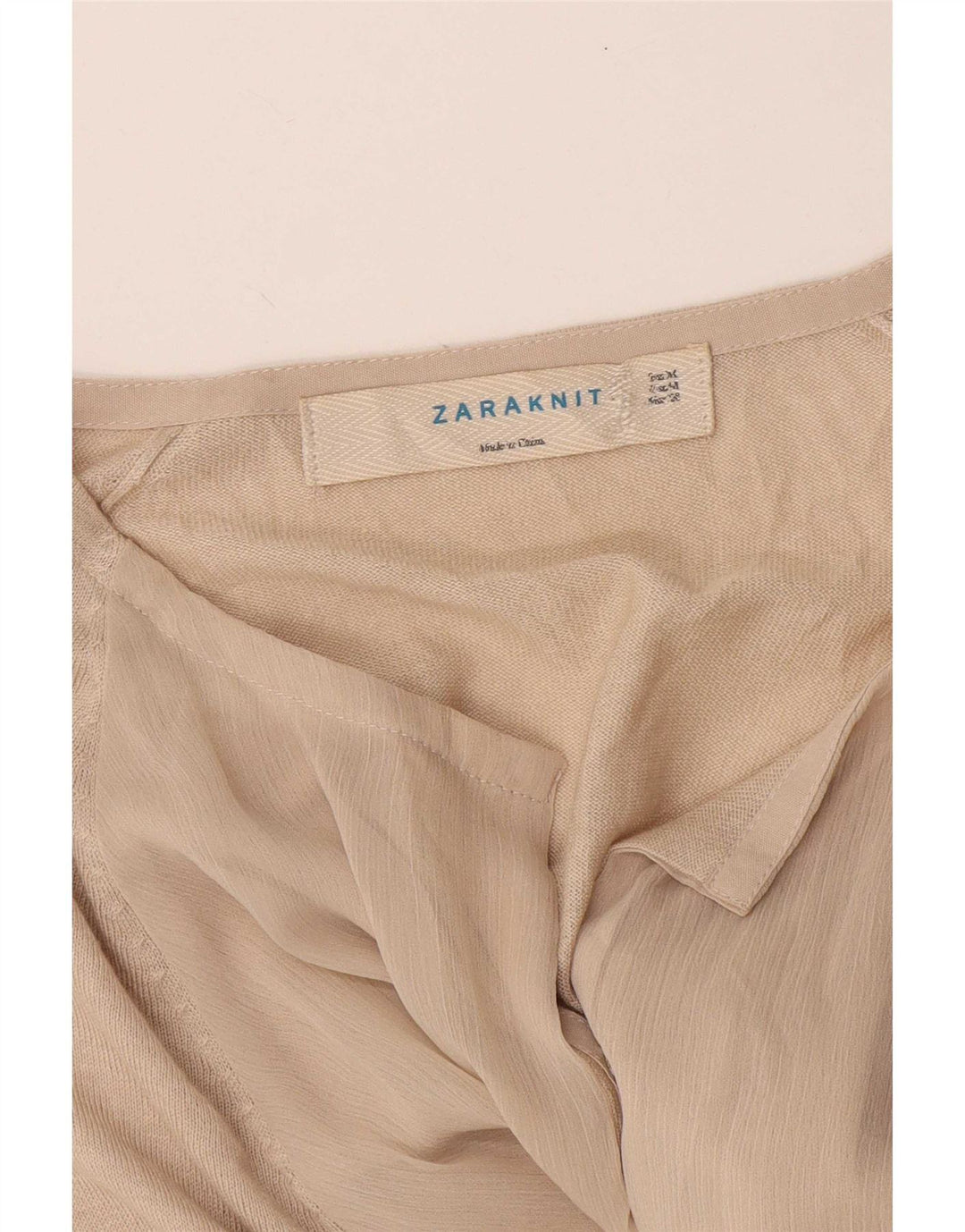 Top cardigan cu mânecă lungă pentru femei Zara UK 12 Bej mediu