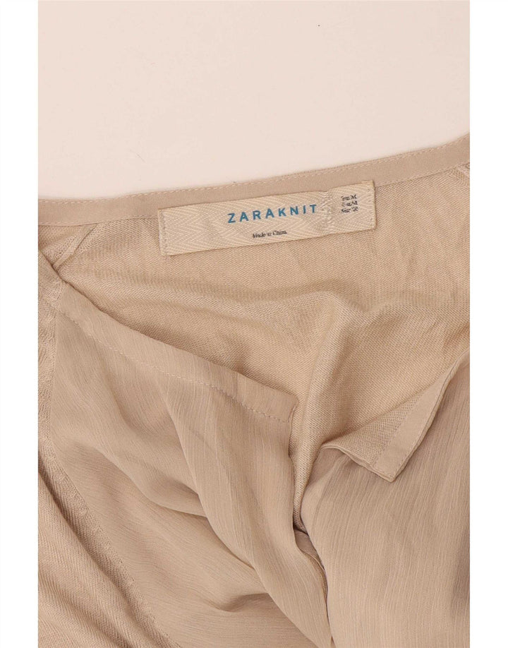 Top cardigan cu mânecă lungă pentru femei Zara UK 12 Bej mediu