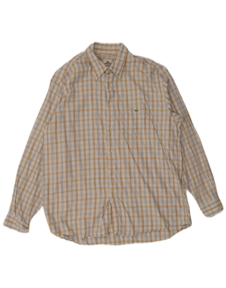 Cămașă bărbătească Lacoste Mărimea 44 XL alb cadru