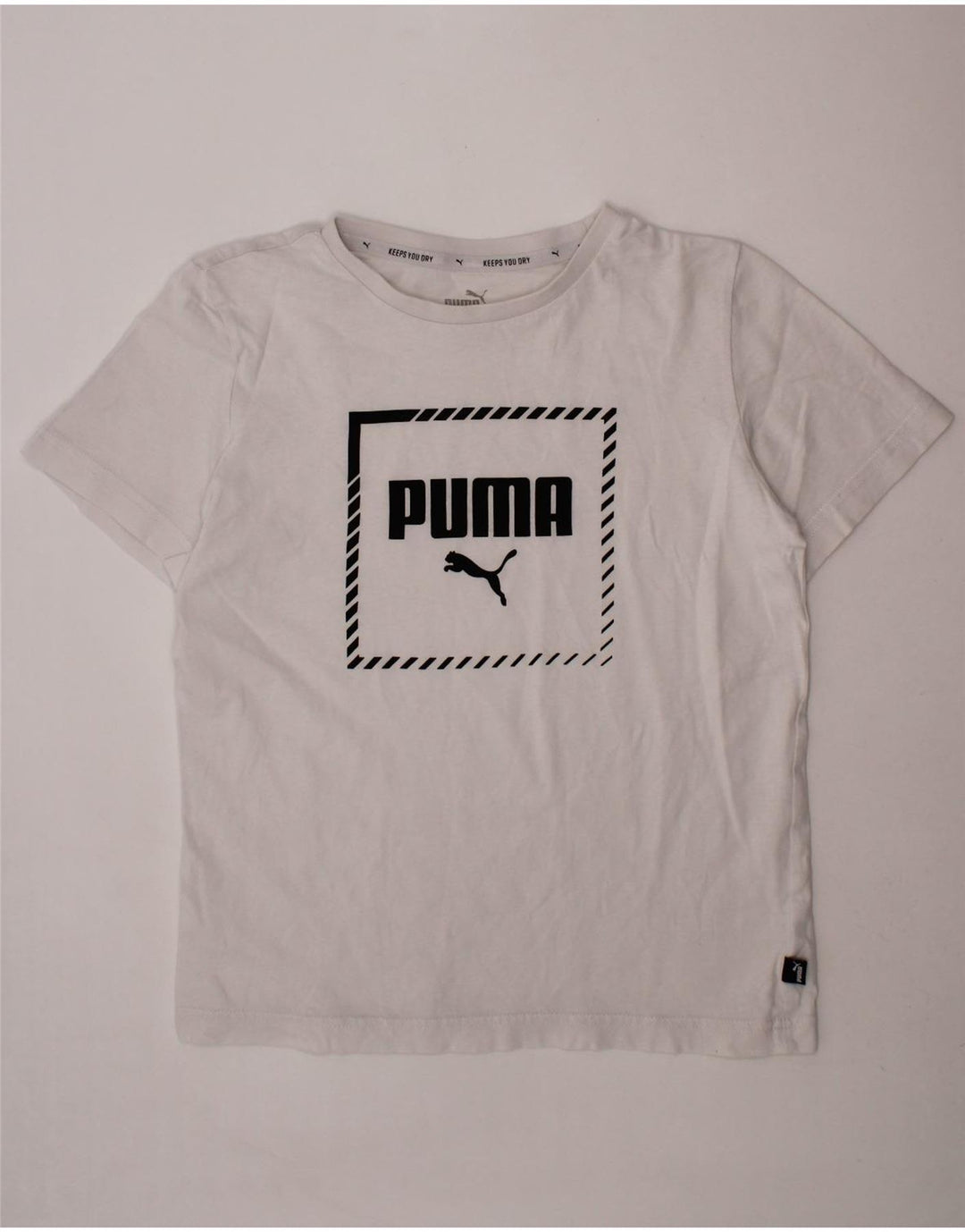 PUMA Boys Graphic T-Shirt Top 11-12 Years White Vintage Puma and Second-Hand Puma from Messina Hembry 