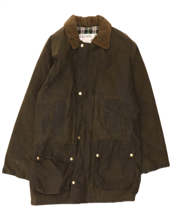 Palton vintage pentru bărbați din bumbac cerat UK 38 Medium Khaki