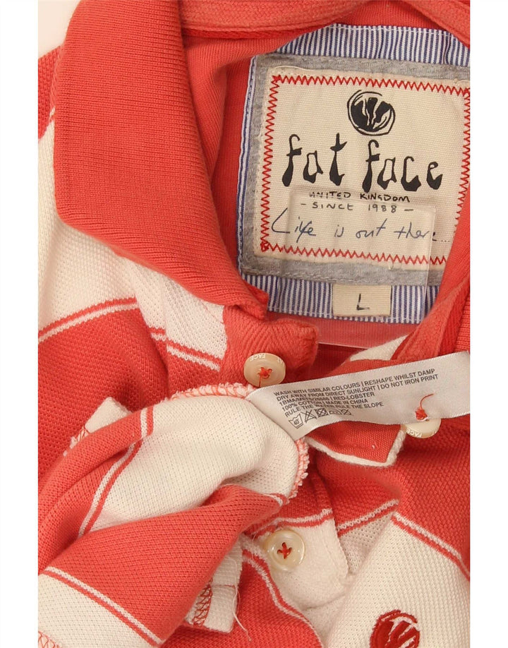 Tricou polo pentru bărbați Fat Face, bumbac cu dungi roșii mari