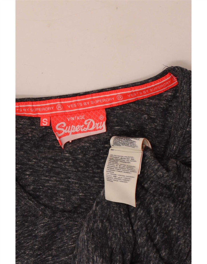 Top cu vestă grafică pentru femei Superdry UK 10, poliester cu pete gri mici