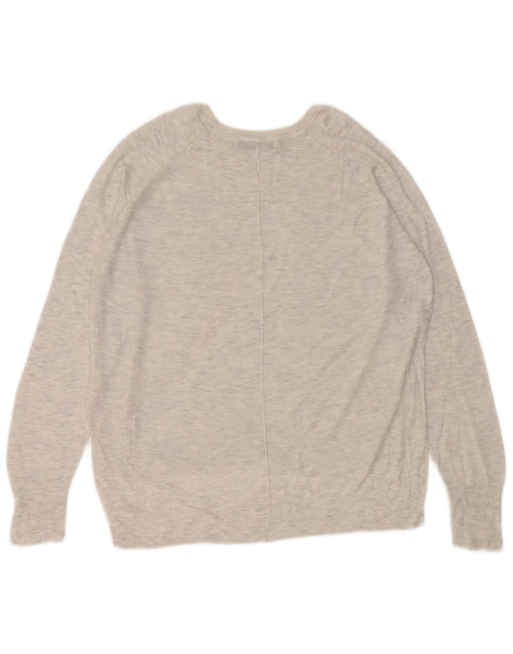 Pulover pentru femeie cu gât de barcă Zara UK 14, gri mediu