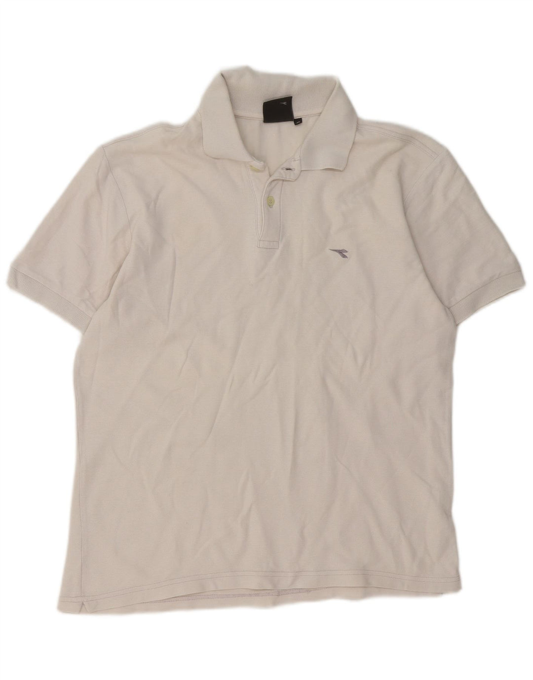 Tricou polo pentru bărbați Diadora, bumbac alb mediu
