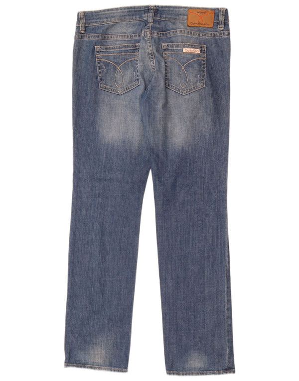 Calvin Klein Blugi Distressed drepte pentru femei W33 L32 bumbac albastru