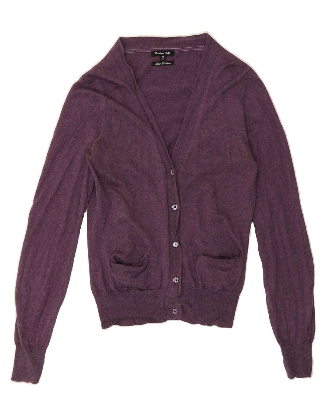 MASSIMO DUTTI Womens Crop Cardigan Sweater UK 12 Medium Purple Vintage Massimo Dutti and Second-Hand Massimo Dutti from Messina Hembry 