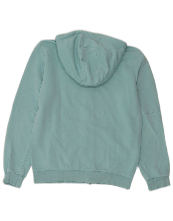 Pulover puma cu capota cu fermoar grafic pentru băieți 11-12 ani, albastru, bumbac color bloc
