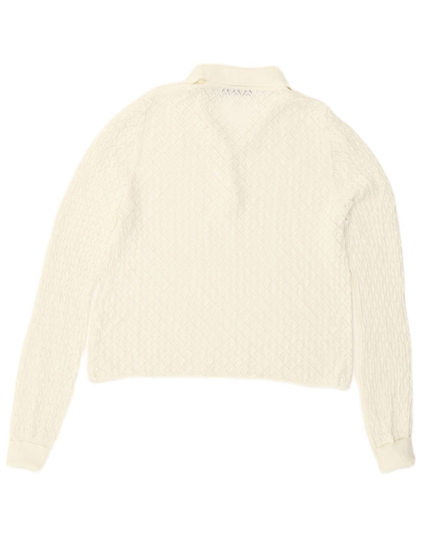 Top cu mânecă lungă pentru femei See Through Zara UK 14 Large White