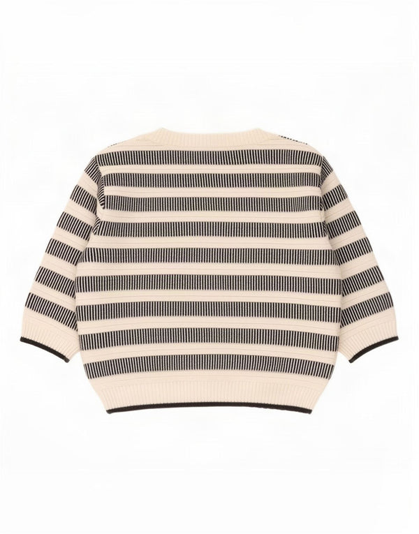 Pulover Topshop pentru damă, crop cu gât de barcă, UK 8, mic, cu dungi alb