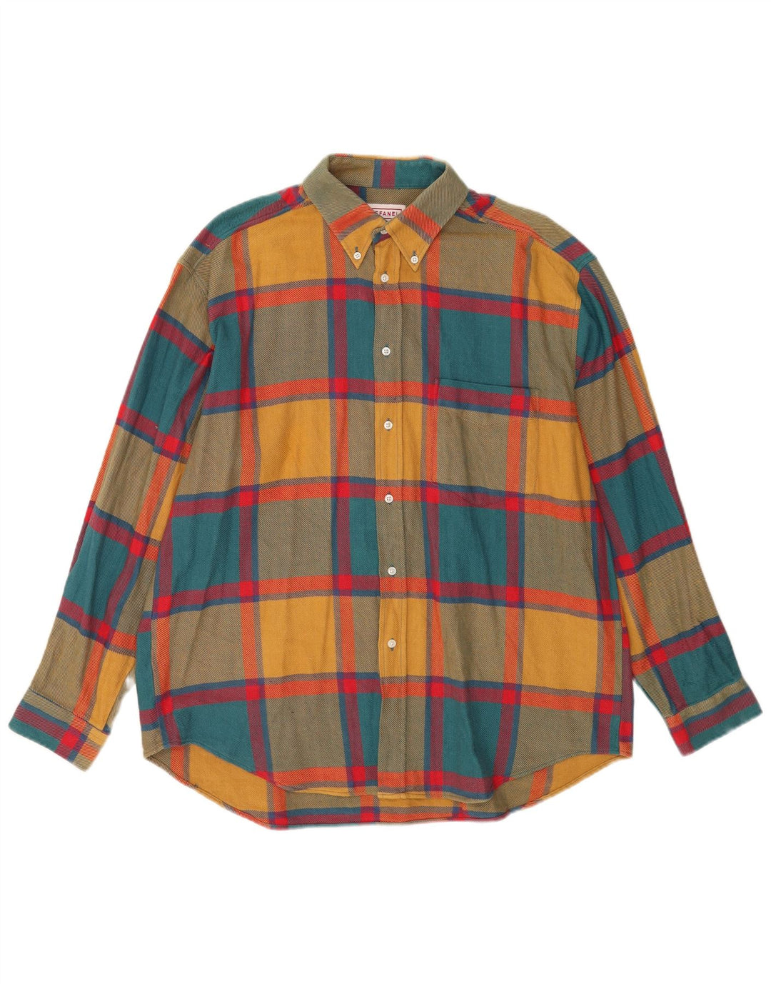 Cămașă de flanel pentru bărbați STEFANEL XL, bumbac cu carouri multicolore