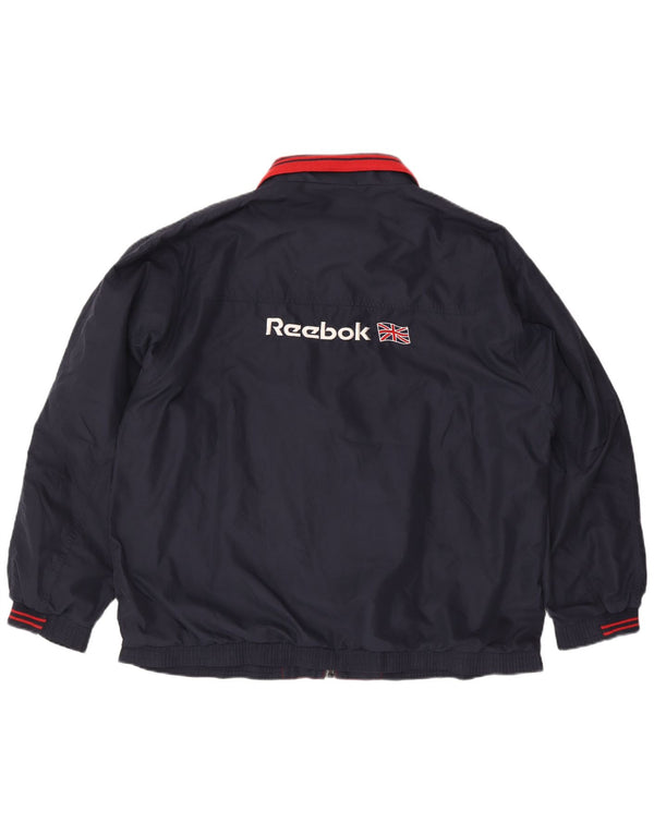 Jachetă de trening grafică Reebok pentru bărbați, XL, poliester, albastru