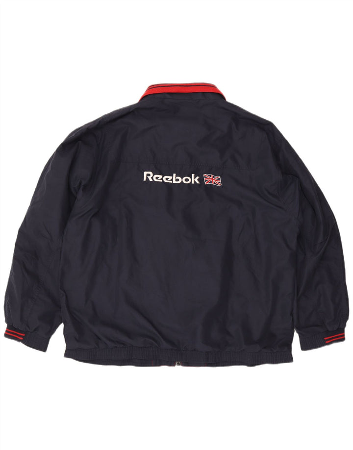Jachetă de trening grafică Reebok pentru bărbați, XL, poliester, albastru