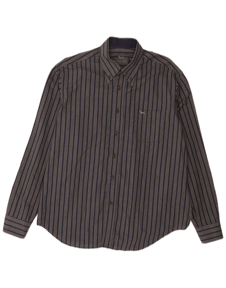 Cămașă pentru bărbați Harmont & Blaine, bumbac cu dungi gri 2XL
