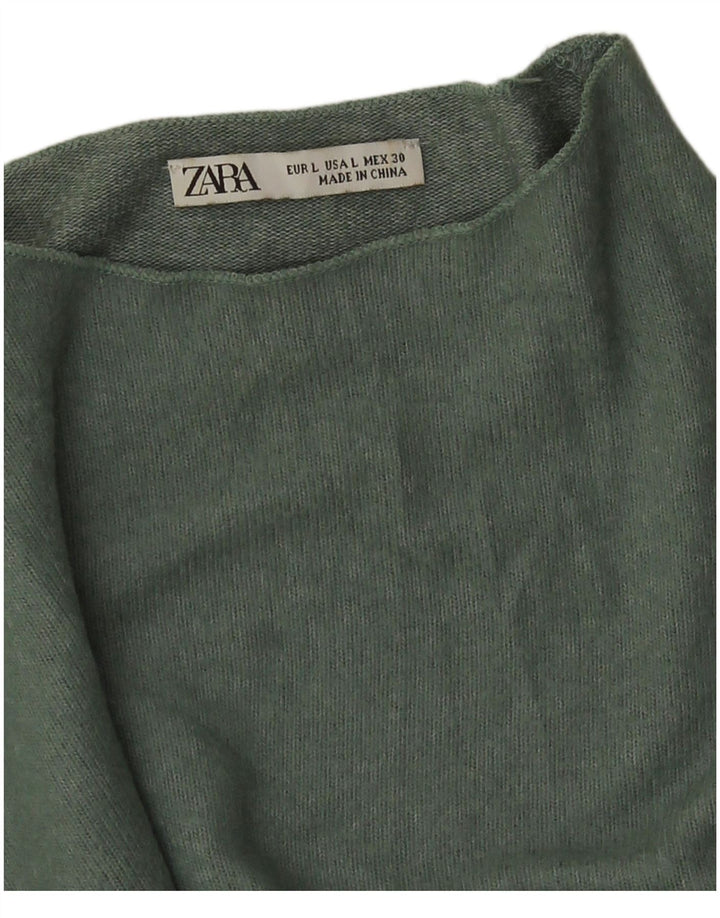 Pulover pentru femei cu gât țestoasă Zara UK 16 mare verde
