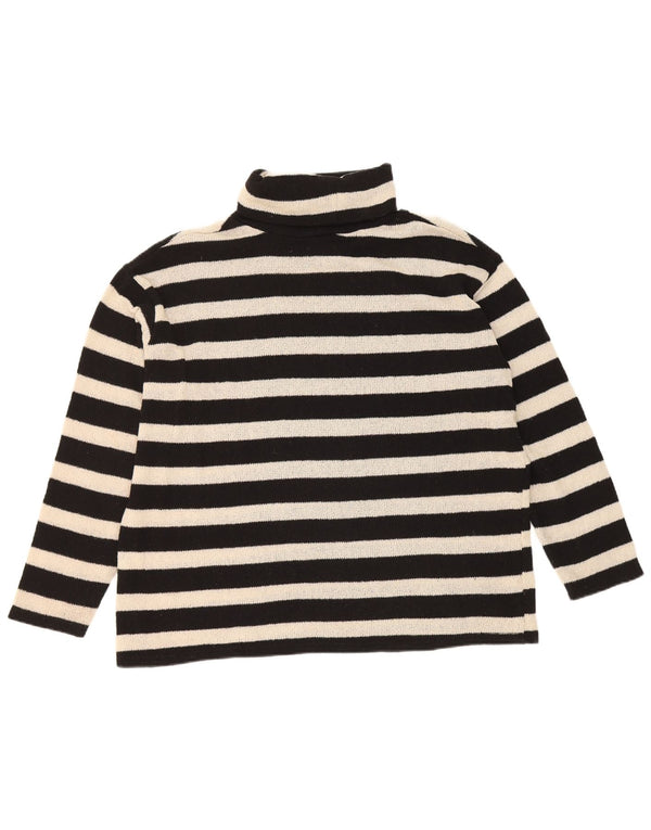 Pulover supradimensionat pentru femei Zara, cu gât rulat, cu dungi mici, negru, UK 10