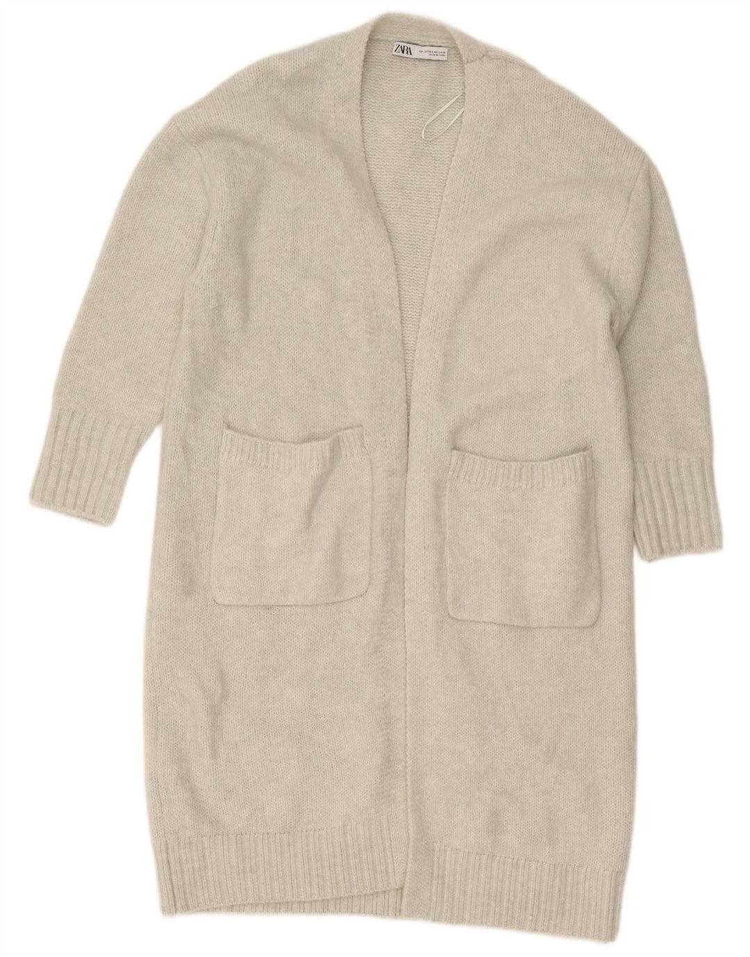 Pulover cardigan deschis supradimensionat pentru femei Zara UK 6 XS poliester gri