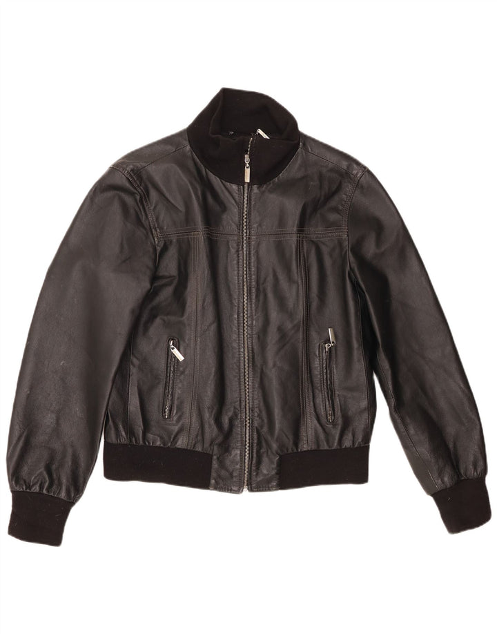 Jachetă Bomber din piele pentru femei Conbipel IT 48 XL negru colorblock