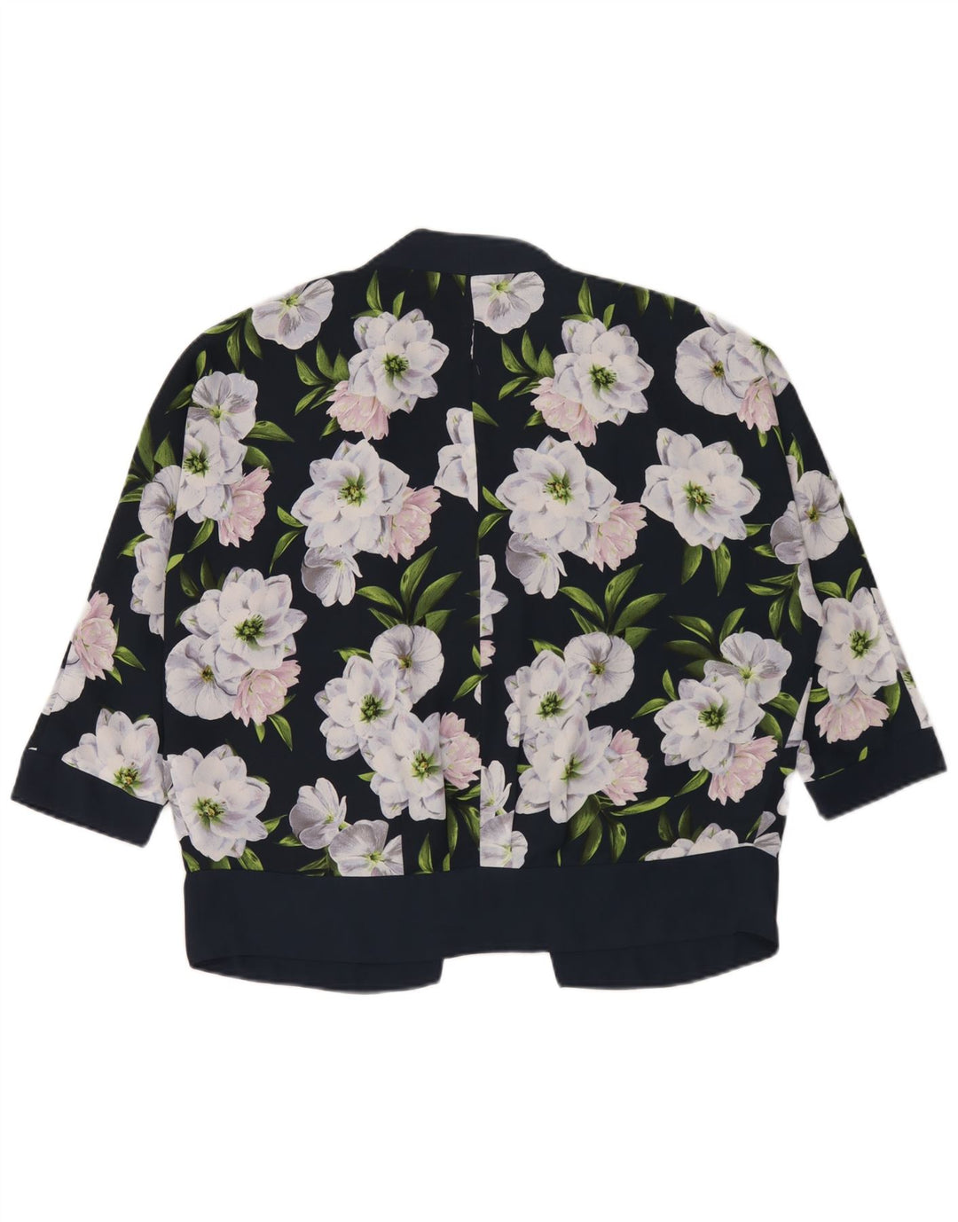 Top cardigan supradimensionat pentru femei Oasis UK 12 Medium Bleumarin Floral