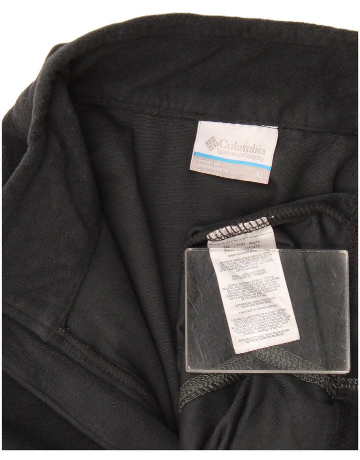 Pulover Columbia pentru bărbați, cu fermoar și gât, XL, poliester negru