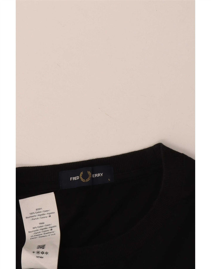 Tricou Fred Perry pentru bărbați Top mare din bumbac negru
