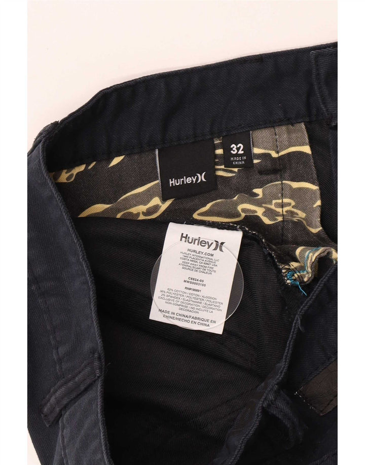 Pantaloni scurți casual pentru bărbați Hurley W32, bumbac, albastru bleumarin mediu