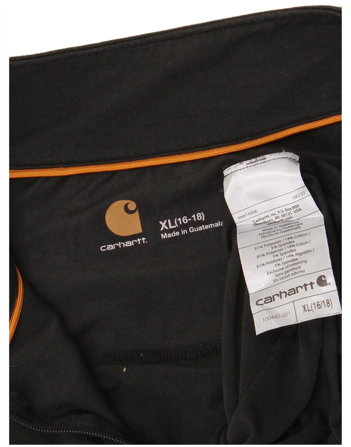 Top pentru femei Carhartt, cu fermoar și gât, cu mânecă lungă US 16/18 XL, poliester negru